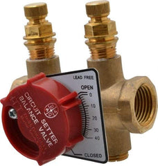 Bell & Gossett - 1/2" Pipe, Threaded End Connections, Inline Calibrated Balance Valve - 2-15/16" Long, 2-3/4" High, 300 Max psi, Brass Body - Benchmark Tooling
