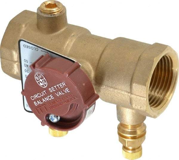Bell & Gossett - 1" Pipe, Threaded End Connections, Inline Calibrated Balance Valve - 3-13/16" Long, 3-3/16" High, 300 Max psi, Brass Body - Benchmark Tooling