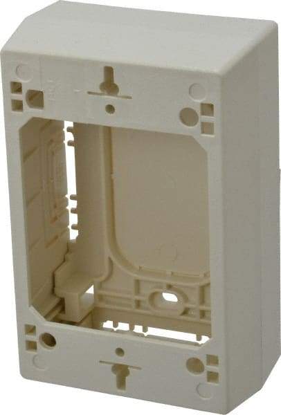 Wiremold - 1 Gang, (4) 1/2 & 3/4" Knockouts, PVC Rectangle Device Box - 4-3/4" Overall Height x 3" Overall Width x 1-3/4" Overall Depth - Benchmark Tooling