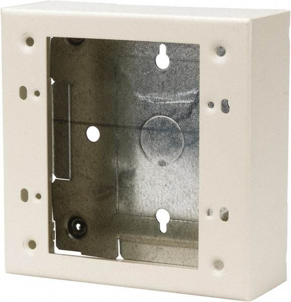 Wiremold - 4-3/4 Inch Long x 4-3/4 Inch Wide x 1-3/4 Inch High, Rectangular Raceway Box - Ivory, For Use with Wiremold 2400 Series Raceways - Benchmark Tooling