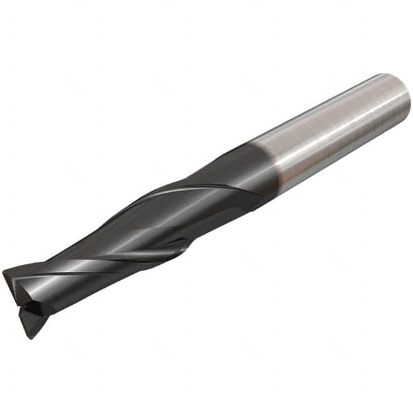 Iscar - 3/8", 2 Flute, Single End, Solid Carbide, Corner Chamfer End Mill - 2-1/2" OAL, 30° Helix, Right Hand Flute, 3/4" LOC, Right Hand Cut - Benchmark Tooling