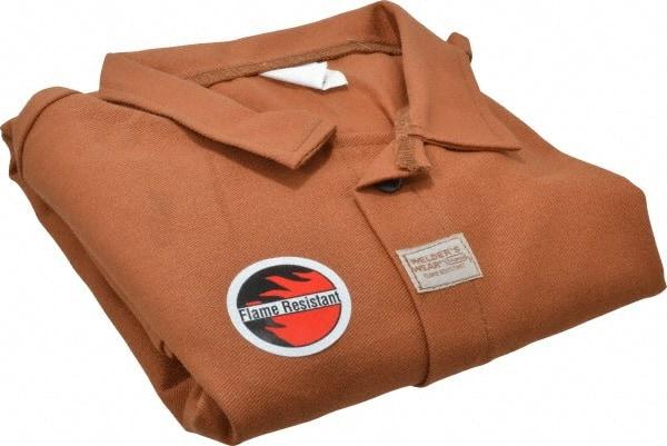 Stanco Safety Products - Size L Welding & Flame Resistant/Retardant Jacket - Brown, Cotton, Snaps Closure, 42 to 44" Chest - Benchmark Tooling