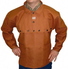 Stanco Safety Products - Size 3XL, 54-56" Chest, 20" Long, Flame Resistant, Cape Sleeves & Bib - Cotton, 12 oz, Russet - Benchmark Tooling