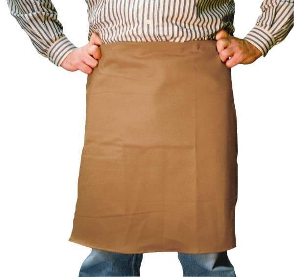 Stanco Safety Products - 24 x 24" Flame Resistant/Retardant & Welding Waist Apron - Cotton, 12 oz Material, Brown, 0 Pockets - Benchmark Tooling