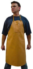 Stanco Safety Products - 24 x 36" Flame Resistant/Retardant & Welding Bib Apron - Cotton, 12 oz Material, Brown, 1 Pocket - Benchmark Tooling