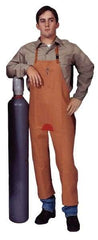 Stanco Safety Products - 24 x 48" Flame Resistant/Retardant & Welding Split Leg Apron - Cotton, 12 oz Material, Brown, 1 Pocket - Benchmark Tooling