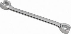 Proto - 1/2 x 9/16", Satin Finish, Open End Flare Nut Wrench - 12 Points, 7-1/2" OAL, Steel, Double End Head - Benchmark Tooling