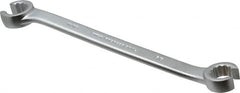Proto - 5/8 x 11/16", Satin Finish, Open End Flare Nut Wrench - 12 Points, 8-3/4" OAL, Steel, Double End Head - Benchmark Tooling