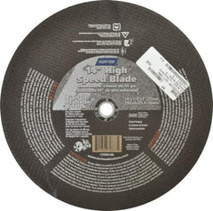 Norton - 14" 16 Grit Silicon Carbide Cutoff Wheel - 1/8" Thick, 1" Arbor, 5,400 Max RPM, Use with Portable Tools - Benchmark Tooling