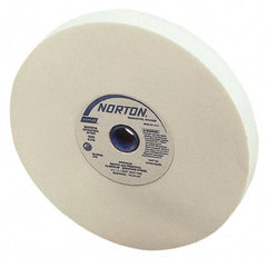Norton - 150 Grit Aluminum Oxide Bench & Pedestal Grinding Wheel - 6" Diam x 1" Hole x 3/4" Thick, 4140 Max RPM, J Hardness, Very Fine Grade , Vitrified Bond - Benchmark Tooling