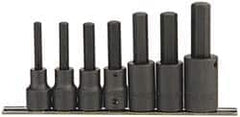 Paramount - 7 Piece 1/2" Drive Inch Impact Hex Bit Socket Set - 1/4 to 5/8" Hex - Benchmark Tooling