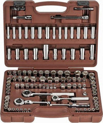 Paramount - 103 Piece 1/4" & 3/8" Drive Deep Well Socket Set - 6, 8, 12 Points, 5/32" to 13/16" (4mm to 19mm) Range, Inch/Metric Measurement Standard - Benchmark Tooling