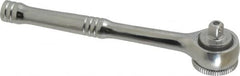 Paramount - 1/4" Drive Round Head Quick-Release Ratchet - Chrome Finish, 5-3/4" OAL, 45 Gear Teeth, Full Polished Knurled Handle - Benchmark Tooling