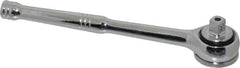 Paramount - 3/8" Drive Round Head Quick-Release Ratchet - Chrome Finish, 7-29/32" OAL, 45 Gear Teeth, Full Polished Knurled Handle - Benchmark Tooling