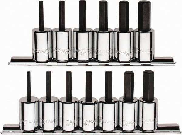 Paramount - 13 Piece 3/8" Drive Inch/Metric Hex Bit Socket Set - 1/8 to 3/8" Hex - Benchmark Tooling