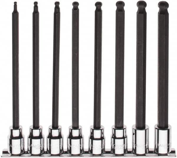 Paramount - 8 Piece 3/8" Drive Metric Ball Hex Bit Socket Set - 3 to 10mm Hex - Benchmark Tooling