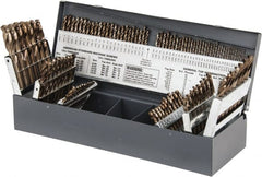 Hertel - 1/16 to 1/2", 135° Point, Gold Finish, Cobalt Screw Machine Length Drill Bit Set - Benchmark Tooling