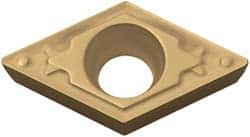 Kyocera - DCMT21.51 HQ Grade TN60 Cermet Turning Insert - TiCN/NbC Finish, 55° Diamond, 1/4" Inscr Circle, 3/32" Thick, 1/64" Corner Radius - Benchmark Tooling