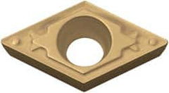 Kyocera - DCMT21.51 HQ Grade TN60 Cermet Turning Insert - TiCN/NbC Finish, 55° Diamond, 1/4" Inscr Circle, 3/32" Thick, 1/64" Corner Radius - Benchmark Tooling