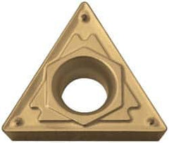 Hertel - TCMT21.51 BH Grade HP225CR Cermet Turning Insert - TiN Finish, 60° Triangle, 1/4" Inscr Circle, 3/32" Thick, 1/64" Corner Radius - Benchmark Tooling
