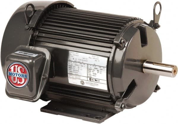 US Motors - 1.5 hp, TEFC Enclosure, No Thermal Protection, 1755, 1440 RPM, 208-230/460 & 190/380 Volt, 60/50 Hz, Three Phase Premium Efficient Motor - Benchmark Tooling