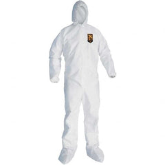 KleenGuard - Size 3XL SMS General Purpose Coveralls - White, Zipper Closure, Elastic Cuffs, with Boots, Serged Seams - Benchmark Tooling