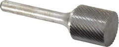 Atrax - 3/4" Cut Diam, 1/4" Shank Diam, Cylinder Head Single Cut Burr - Carbide, Flat End, 3/4" LOC, 2-1/4" OAL - Benchmark Tooling