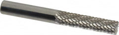Atrax - 1/4" Cut Diam, 1/4" Shank Diam, Cylinder with End Cut Head Double Cut Burr - End Cut End, 1" LOC, 2" OAL - Benchmark Tooling