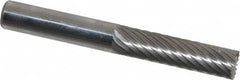Atrax - 1/4" Cut Diam, 1/4" Shank Diam, Cylinder with End Cut Head Single Cut Burr - Carbide, End Cut End, 1" LOC, 2" OAL - Benchmark Tooling