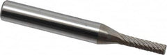 Atrax - 1/8" Cut Diam, 1/4" Shank Diam, Cylinder with End Cut Head Double Cut Burr - End Cut End, 5/8" LOC, 2" OAL - Benchmark Tooling