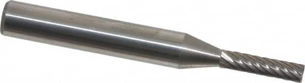 Atrax - 1/8" Cut Diam, 1/4" Shank Diam, Cylinder with End Cut Head Single Cut Burr - Carbide, End Cut End, 5/8" LOC, 2" OAL - Benchmark Tooling