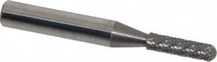 Atrax - 5/32" Cut Diam, 1/4" Shank Diam, Cylinder with Radius Head Double Cut Burr - Radius End, 5/8" LOC, 2-1/4" OAL - Benchmark Tooling