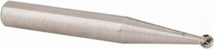 Atrax - 1/8" Cut Diam, 1/4" Shank Diam, Ball Head Single Cut Burr - Carbide, 3/32" LOC, 2" OAL - Benchmark Tooling