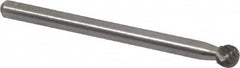 Atrax - 5/32" Cut Diam, 1/8" Shank Diam, Ball Head Single Cut Burr - Carbide, 5/32" LOC, 1-1/2" OAL - Benchmark Tooling