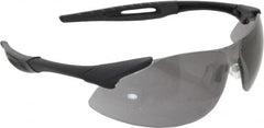 Safety Glass: Scratch-Resistant, Polycarbonate, Gray Lenses, Full-Framed, UV Protection Black Frame, Single