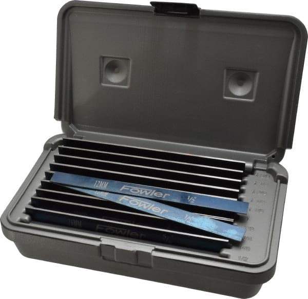 Fowler - 20 Piece, 6 Inch Long Alloy Steel Parallel Set - 1/2 to 1-5/8 Inch High, 1/32 to 1/32 Inch Thick, 50 RC Hardness, Sold as 10 Pair - Benchmark Tooling