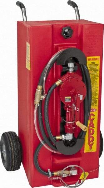 Made in USA - 28 Gal Gas Fuel Caddy - Red, Polyethelyne - Benchmark Tooling