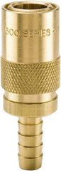 Parker - Nonthreaded Brass Hydraulic Hose Hose Barb Coupler & Straight Fitting - 200 psi, 3 GPM, 3/8" Hose Diam, Series Moldmate - Benchmark Tooling