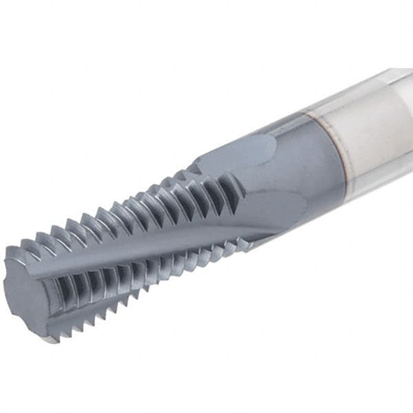 Iscar - M5x0.80 ISO, 0.142" Cutting Diam, 3 Flute, Solid Carbide Helical Flute Thread Mill - Internal Thread, 0.36" LOC, 2-1/2" OAL, 1/4" Shank Diam - Benchmark Tooling