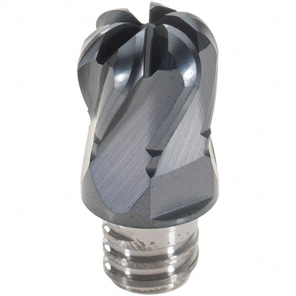 Iscar - MM ETR Grade IC908 Carbide End Milling Tip Insert - TiAlN Finish, 6 Flutes, 12mm Cutting Diam, 9mm Depth of Cut, 16.5mm Extension, 0.1575" Cnr Rad, 30° Helix - Benchmark Tooling