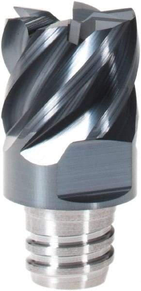 Iscar - MM EC Grade IC908 Carbide End Milling Tip Insert - TiAlN Finish, 6 Flutes, 12.7mm Cutting Diam, 9.5mm Depth of Cut, 16.5mm Extension, 45° Helix - Benchmark Tooling