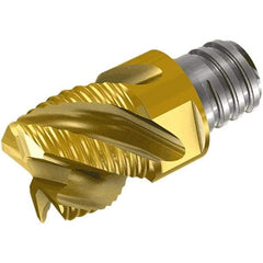 Iscar - MM EA Grade IC08 Carbide End Milling Tip Insert - Uncoated, 3 Flutes, 10mm Cutting Diam, 6mm Depth of Cut, 13mm Extension, 0.02" Cnr Rad, 45° Helix - Benchmark Tooling