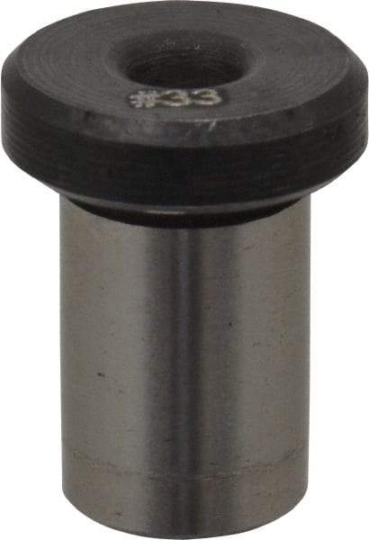 Value Collection - Type H, No. 33 Inside Diam, Head, Press Fit Drill Bushing - 1/4" Body Outside Diam, 3/8" Length Under Head, Steel - Benchmark Tooling