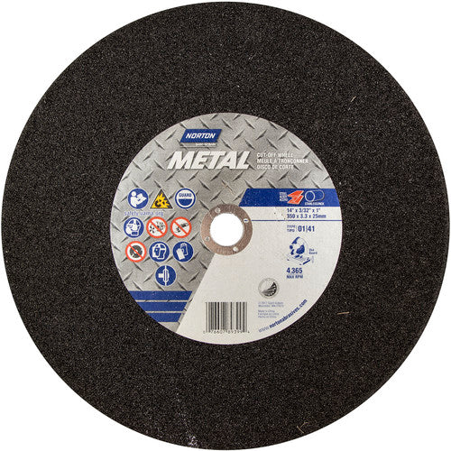 14″ × 7/64″ × 1″ Metal Chopsaw Cut-Off Wheel Type 01 Straight 36 Grit Aluminum Oxide - Benchmark Tooling