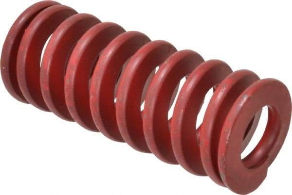 Associated Spring Raymond - 1-1/4" Hole Diam, 5/8" Rod Diam, 3" Free Length, Red Die Spring - 568.3 Lb Max Deflection, 1.11" Max Deflection, Medium Heavy Duty, Chromium Alloy Steel - Benchmark Tooling