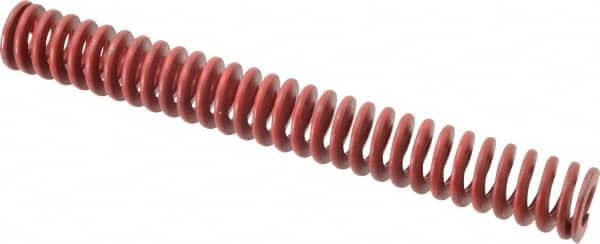 Associated Spring Raymond - 1-1/4" Hole Diam, 5/8" Rod Diam, 10" Free Length, Red Die Spring - 536.5 Lb Max Deflection, 3.7" Max Deflection, Medium Heavy Duty, Chromium Alloy Steel - Benchmark Tooling