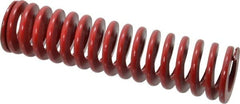 Associated Spring Raymond - 2" Hole Diam, 1" Rod Diam, 8" Free Length, Red Die Spring - 1041.9 Lb Max Deflection, 2.96" Max Deflection, Medium Heavy Duty, Chromium Alloy Steel - Benchmark Tooling