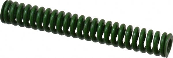 Associated Spring Raymond - 3/8" Hole Diam, 3/16" Rod Diam, 2-1/2" Free Length, Green Die Spring - 43.8 Lb Max Deflection, 0.63" Max Deflection, Extra Heavy Duty, Chromium Alloy Steel - Benchmark Tooling