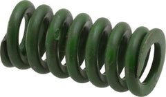 Associated Spring Raymond - 1/2" Hole Diam, 9/32" Rod Diam, 1" Free Length, Green Die Spring - 80 Lb Max Deflection, 0.25" Max Deflection, Extra Heavy Duty, Chromium Alloy Steel - Benchmark Tooling