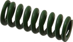 Associated Spring Raymond - 1/2" Hole Diam, 9/32" Rod Diam, 1-1/4" Free Length, Green Die Spring - 75 Lb Max Deflection, 0.31" Max Deflection, Extra Heavy Duty, Chromium Alloy Steel - Benchmark Tooling